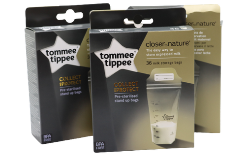 Tommee Tippee Milk Storage Bags are used for freezing pumped milk, easy to label and date, 36 included.