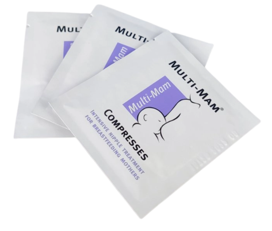 Multi-Mam Compresses is a gel-like substance to soothe and cool your damaged and cracked nipples.